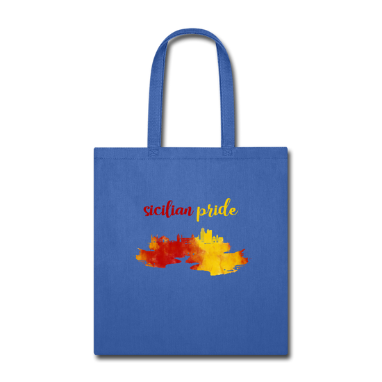 Sicilian Pride Cotton Tote Bag - royal blue