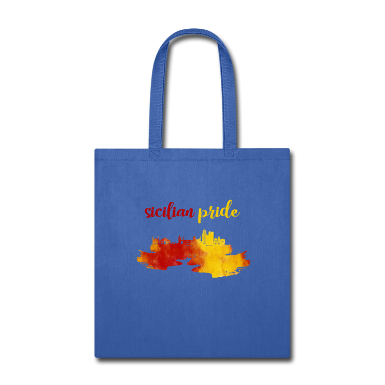 Sicilian Pride Cotton Tote Bag - royal blue