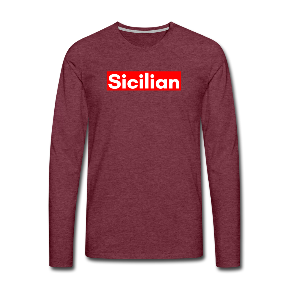 Sicilian Men's Longsleeve - heather burgundy