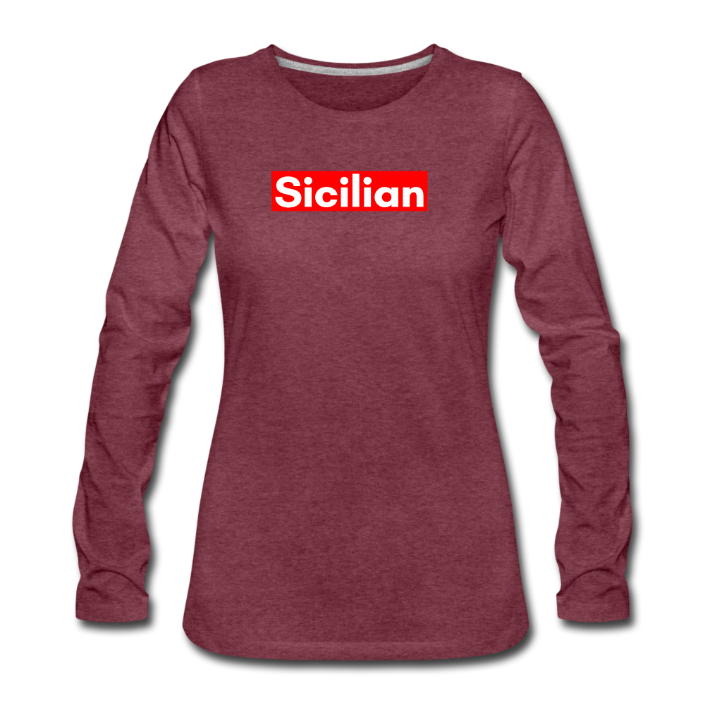 Sicilian Women's Longsleeve - heather burgundy
