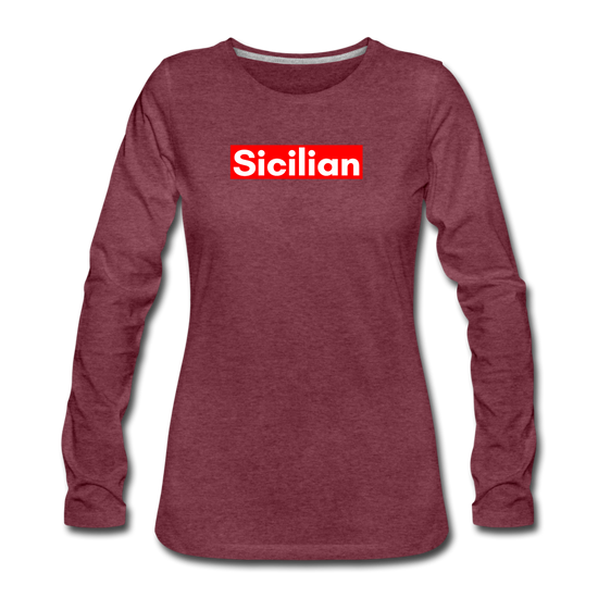 Sicilian Women's Longsleeve - heather burgundy