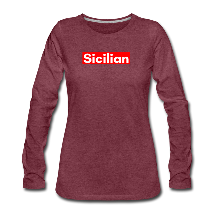 Sicilian Women's Longsleeve - heather burgundy