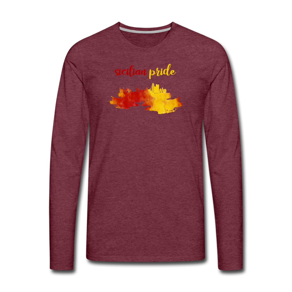 Sicilian Pride Men's Longsleeve - heather burgundy