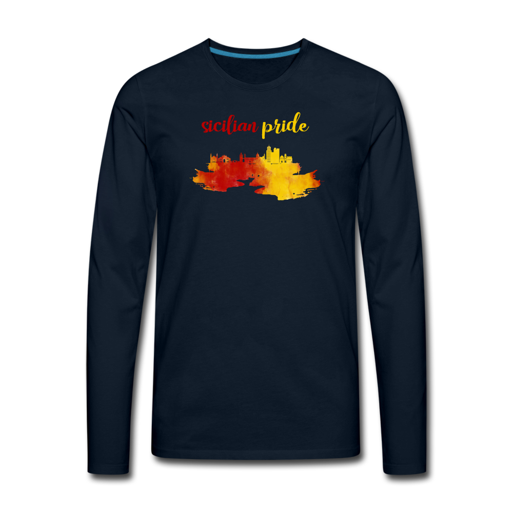 Sicilian Pride Men's Longsleeve - deep navy