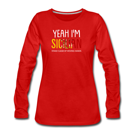 Yeah I am Sicilian Women's Longsleeve - red