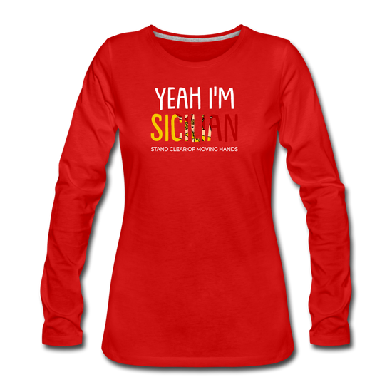 Yeah I am Sicilian Women's Longsleeve - red