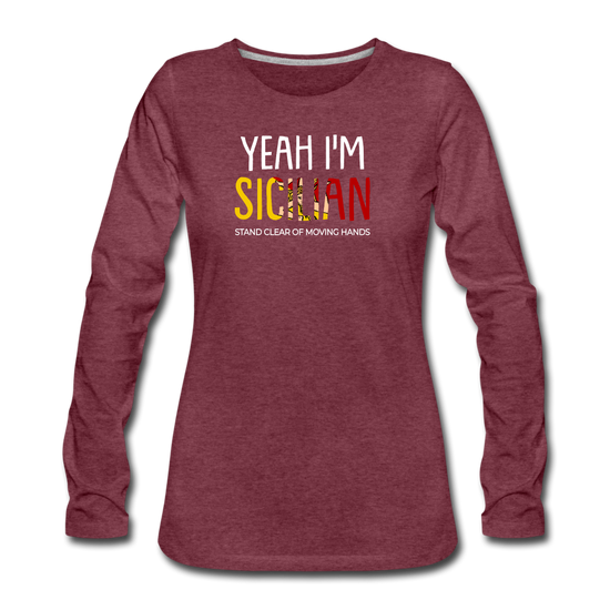 Yeah I am Sicilian Women's Longsleeve - heather burgundy