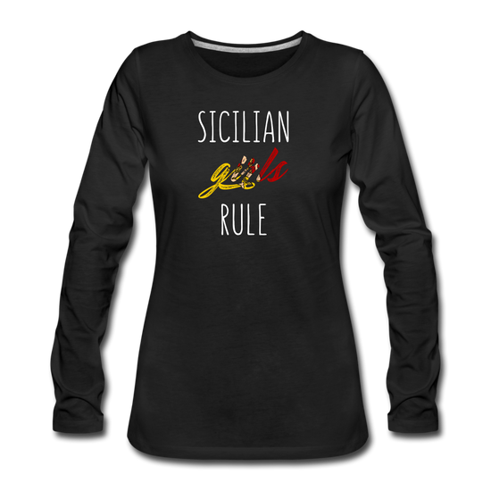 Sicilian girls rule Women's Longsleeve - black