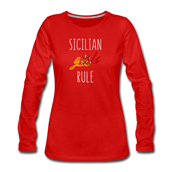 Sicilian girls rule Women's Longsleeve - red