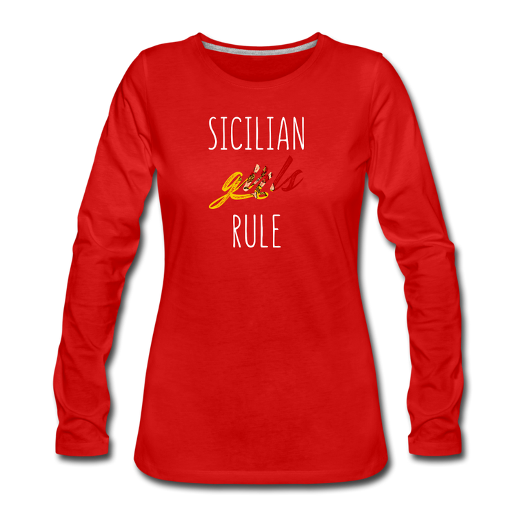 Sicilian girls rule Women's Longsleeve - red