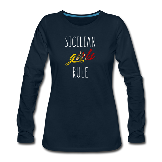 Sicilian girls rule Women's Longsleeve - deep navy