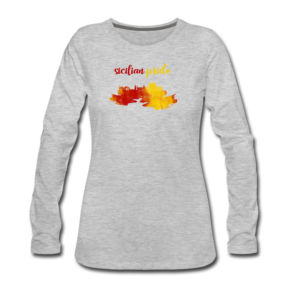 Sicilian Pride Women's Longsleeve - heather gray