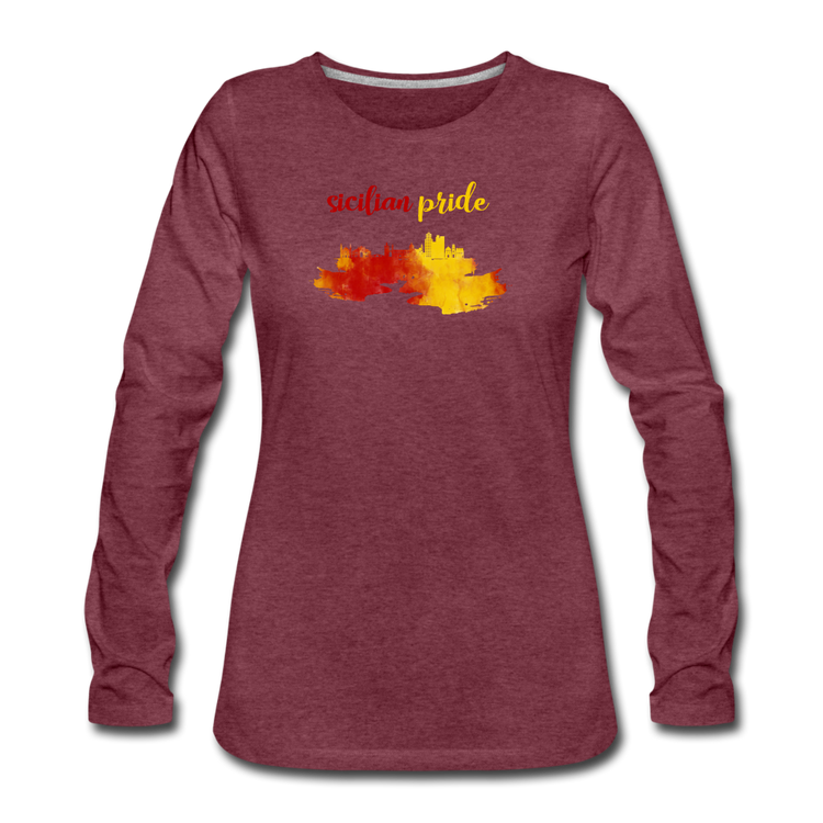 Sicilian Pride Women's Longsleeve - heather burgundy