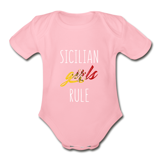 Sicilian girls rule Organic Onesie - light pink