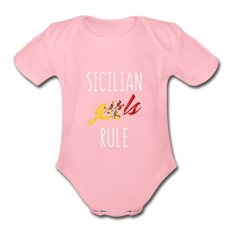 Sicilian girls rule Organic Onesie - light pink