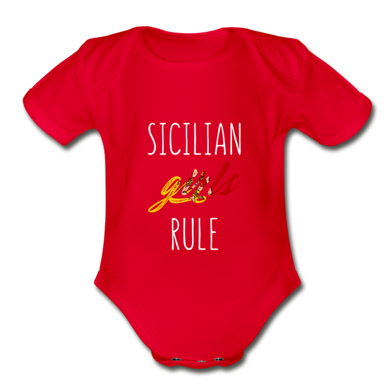 Sicilian girls rule Organic Onesie - red