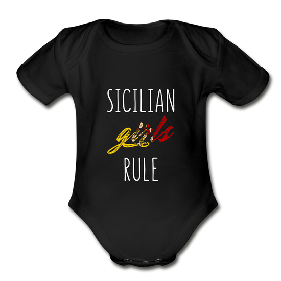 Sicilian girls rule Organic Onesie - black