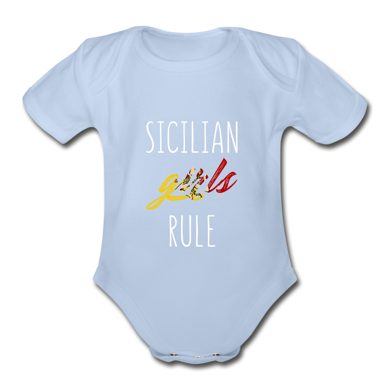 Sicilian girls rule Organic Onesie - sky