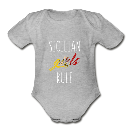 Sicilian girls rule Organic Onesie - heather grey