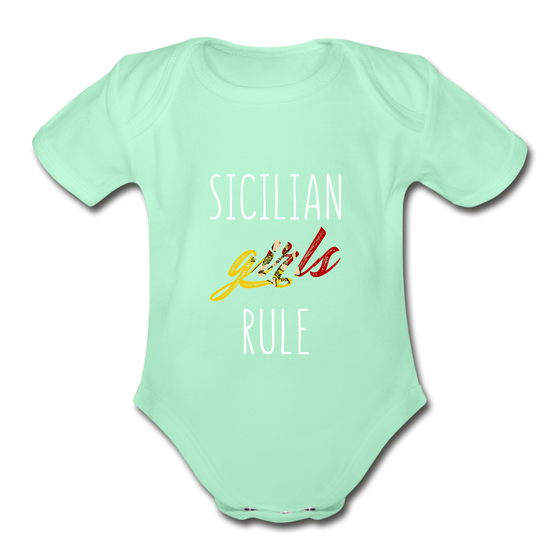 Sicilian girls rule Organic Onesie - light mint