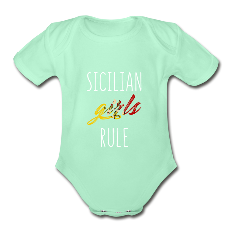 Sicilian girls rule Organic Onesie - light mint