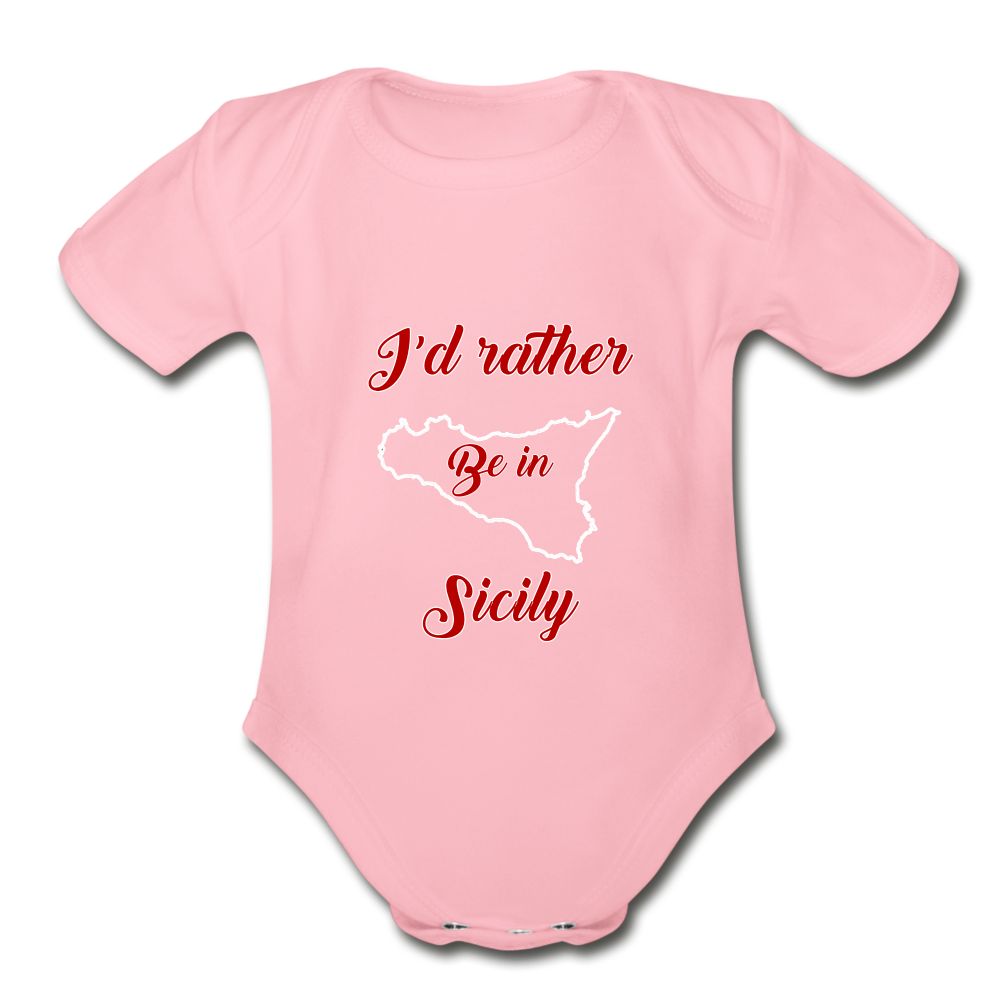 I'd rather be in Sicily Organic Onesie - light pink