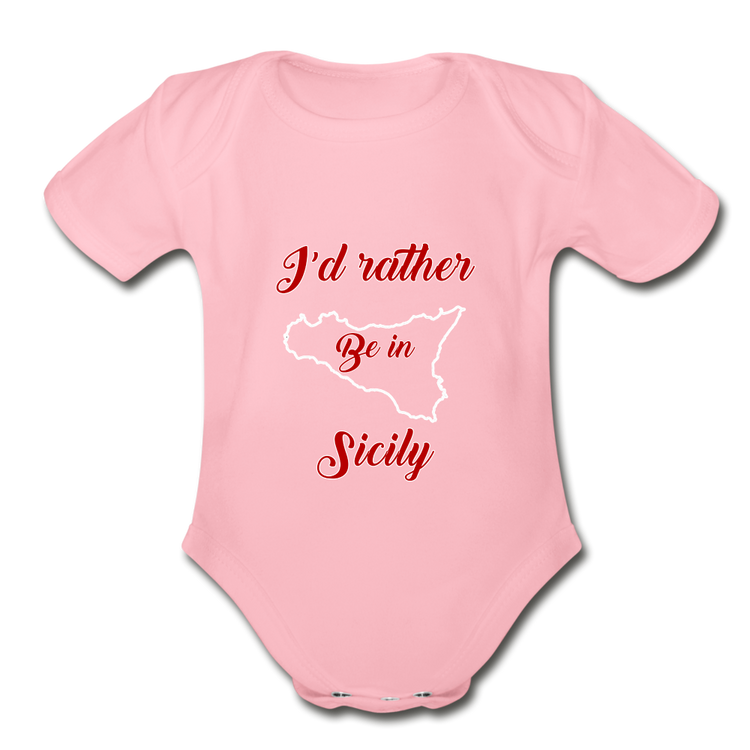 I'd rather be in Sicily Organic Onesie - light pink