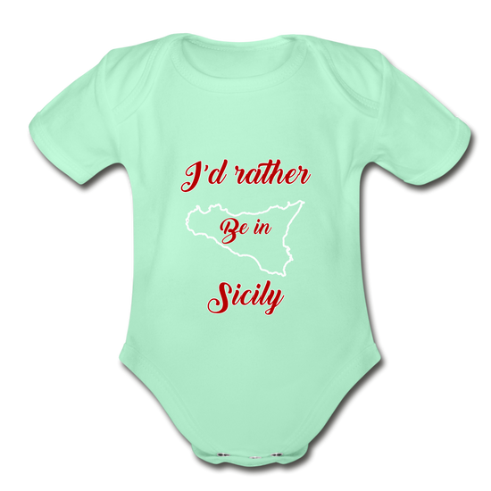 I'd rather be in Sicily Organic Onesie - light mint