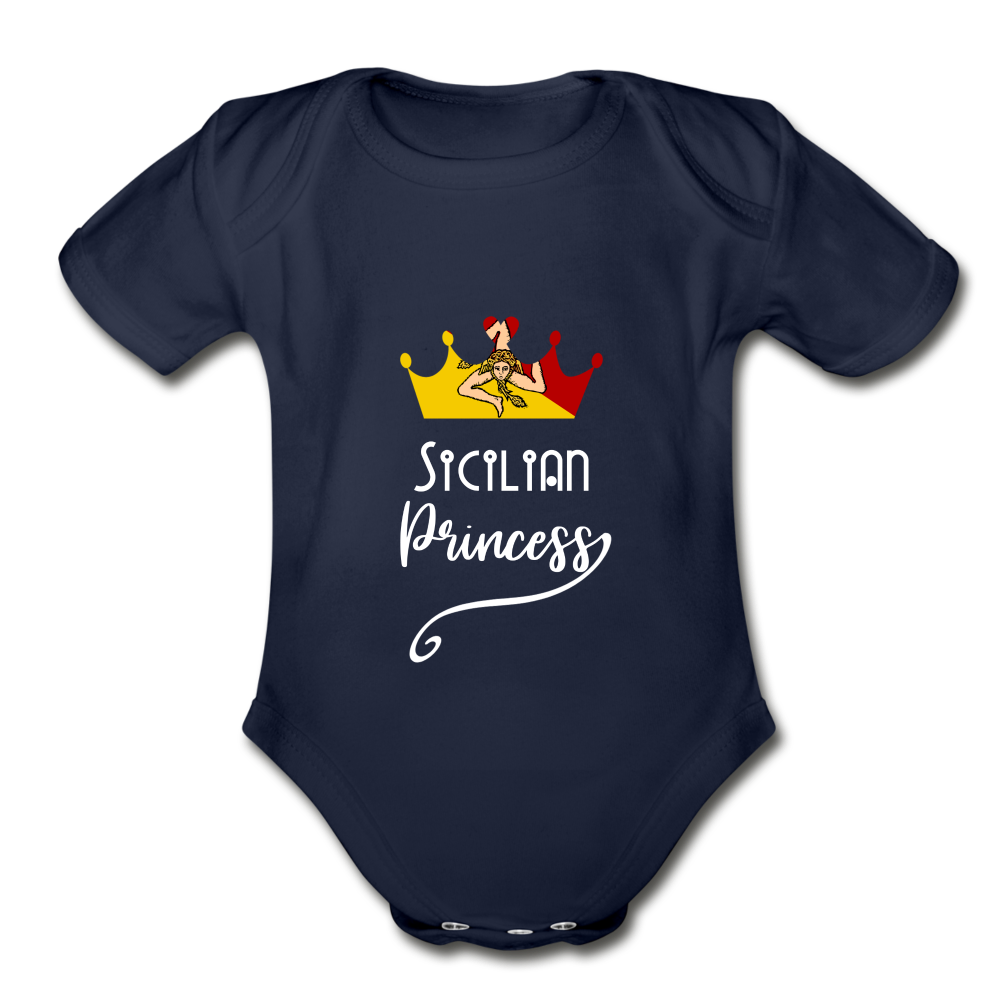 Sicilian Princess Organic Onesie - dark navy
